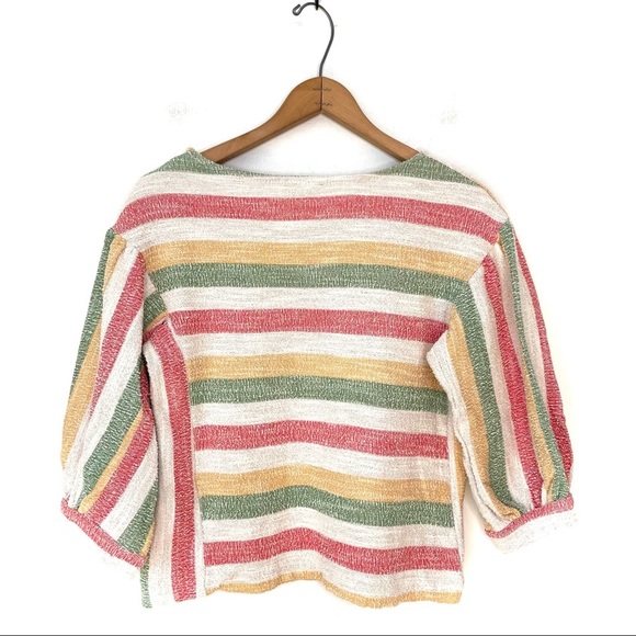 Anthropologie | Current Air Abilene Striped Balloon Sleeve Top - Picture 5 of 7